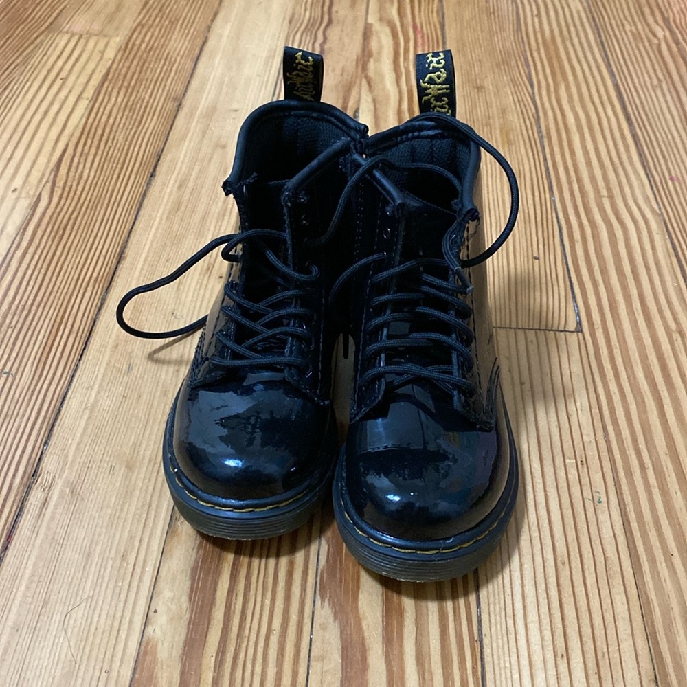 Toddler Black Patent Leather Dr. Marten 1460 Boots